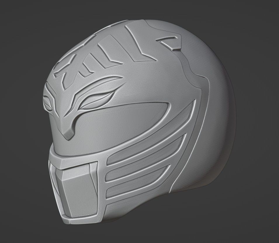 POWER RANGERS MMPR WHITE RANGER V2 HELMET MOVIE 1995 3D print model_1