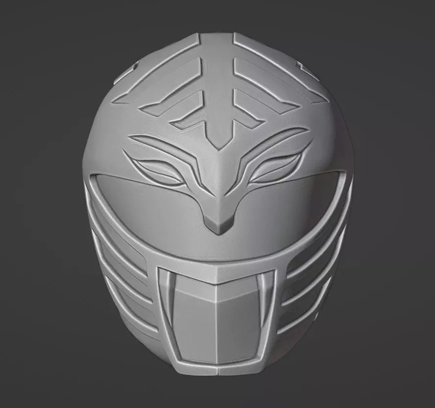 POWER RANGERS MMPR WHITE RANGER V2 HELMET MOVIE 1995 3D print model_0