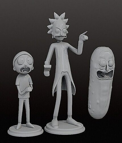 RICK AND MORTY AND CUCUMBER RICK Free 3D print model