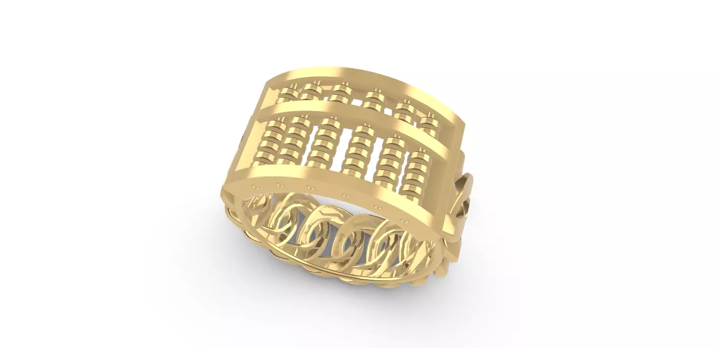 0254 Abacus Cuban Ring 3D print model_0