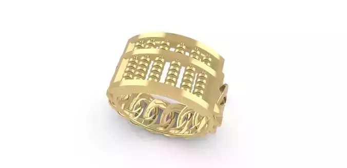 0254 Abacus Cuban Ring 3D print model