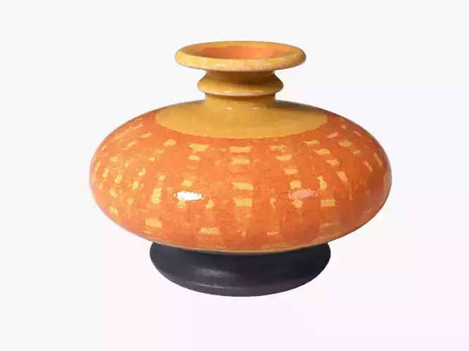 Orange Pop Art Vase 02 3D model