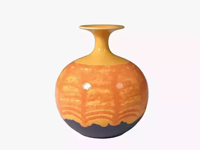 Orange Pop Art Vase 05 3D model