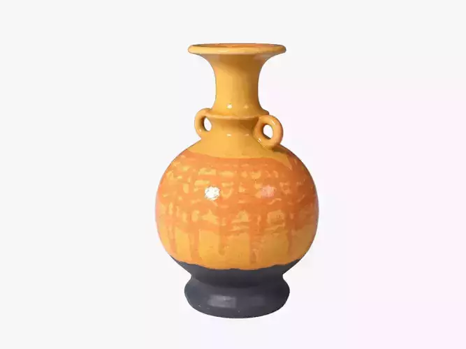 Orange Pop Art Vase 06 3D model