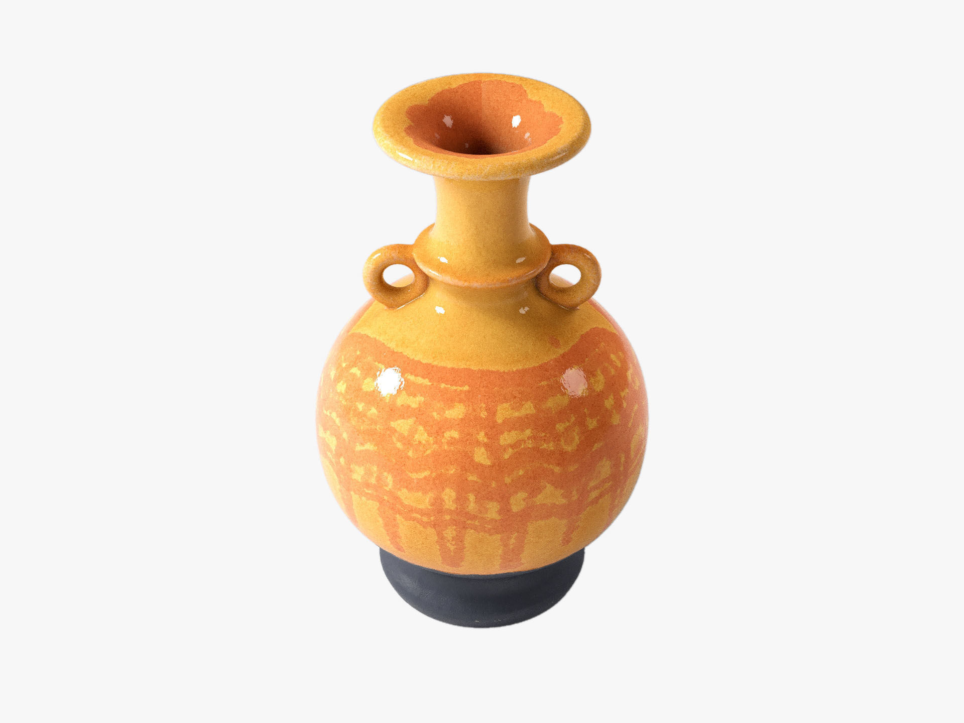 Orange Pop Art Vase 06 3D model_5