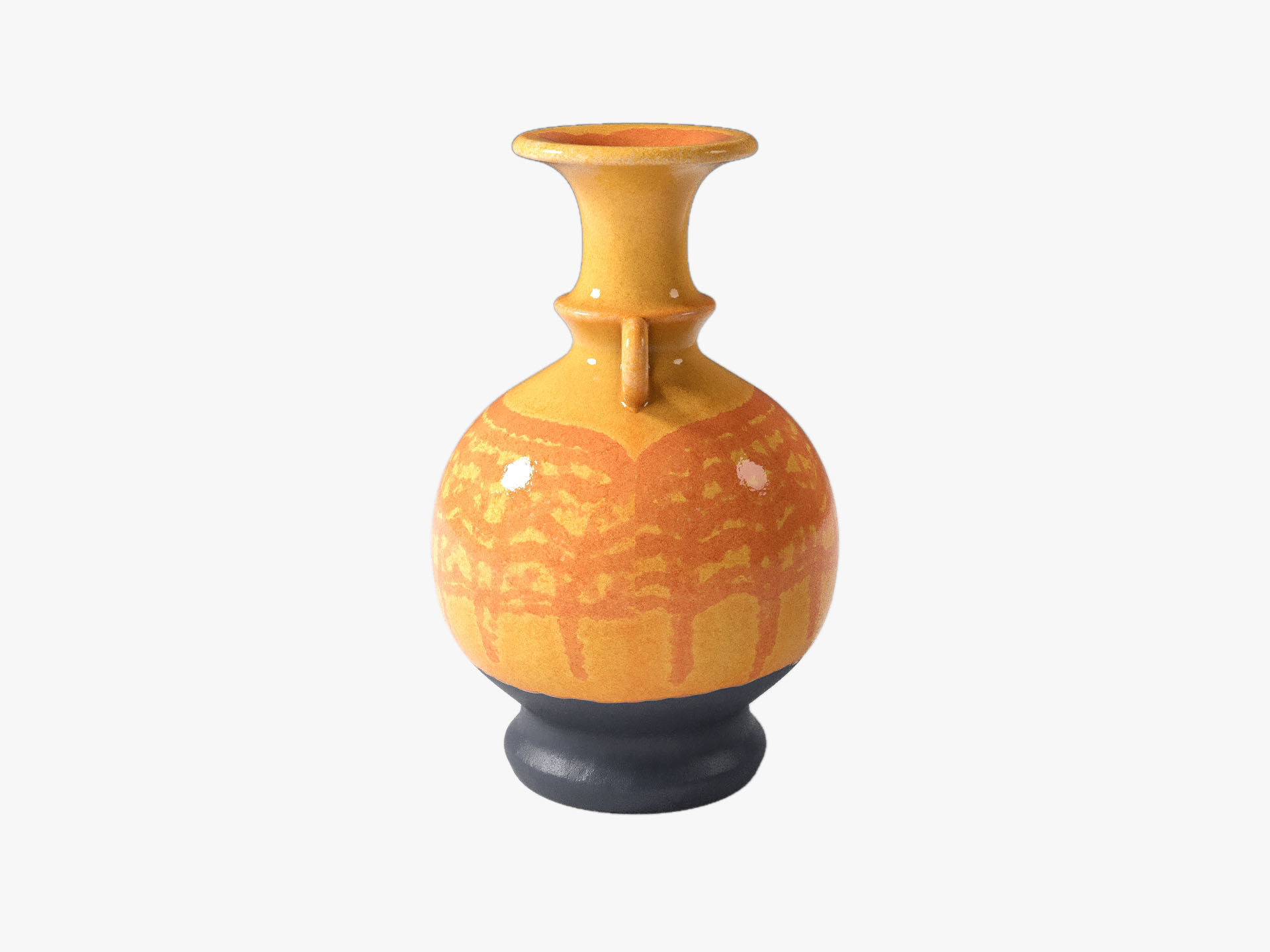 Orange Pop Art Vase 06 3D model_4