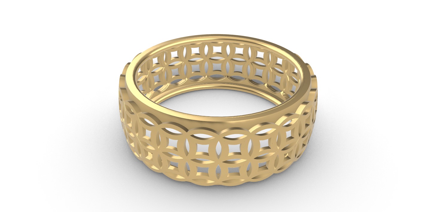 0260 Double Coin Ring 3D print model_2