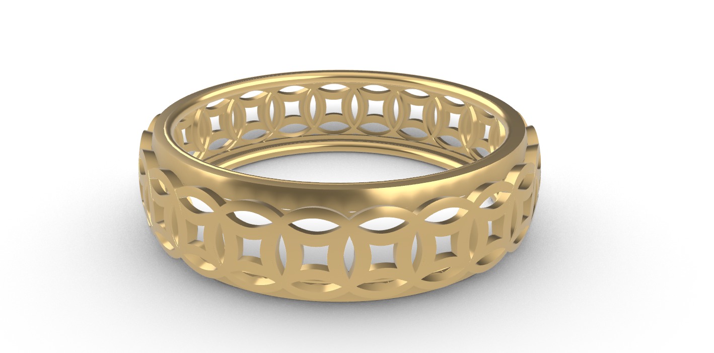 0261 Coin Ring 3D print model_3