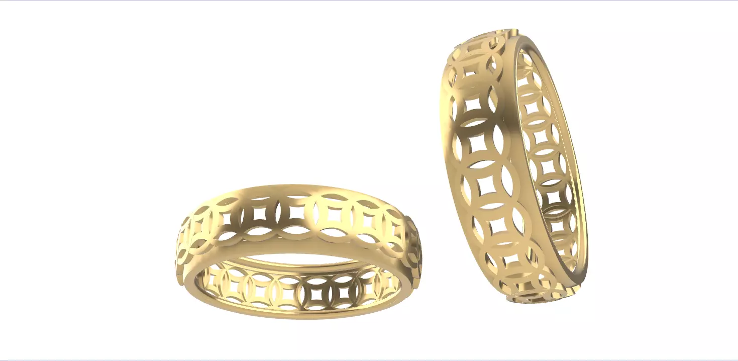 0261 Coin Ring 3D print model_0