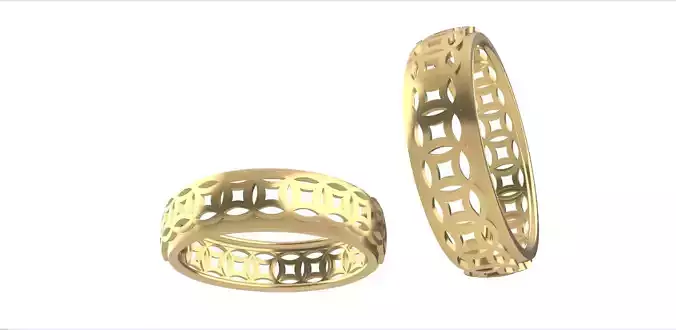 0261 Coin Ring 3D print model