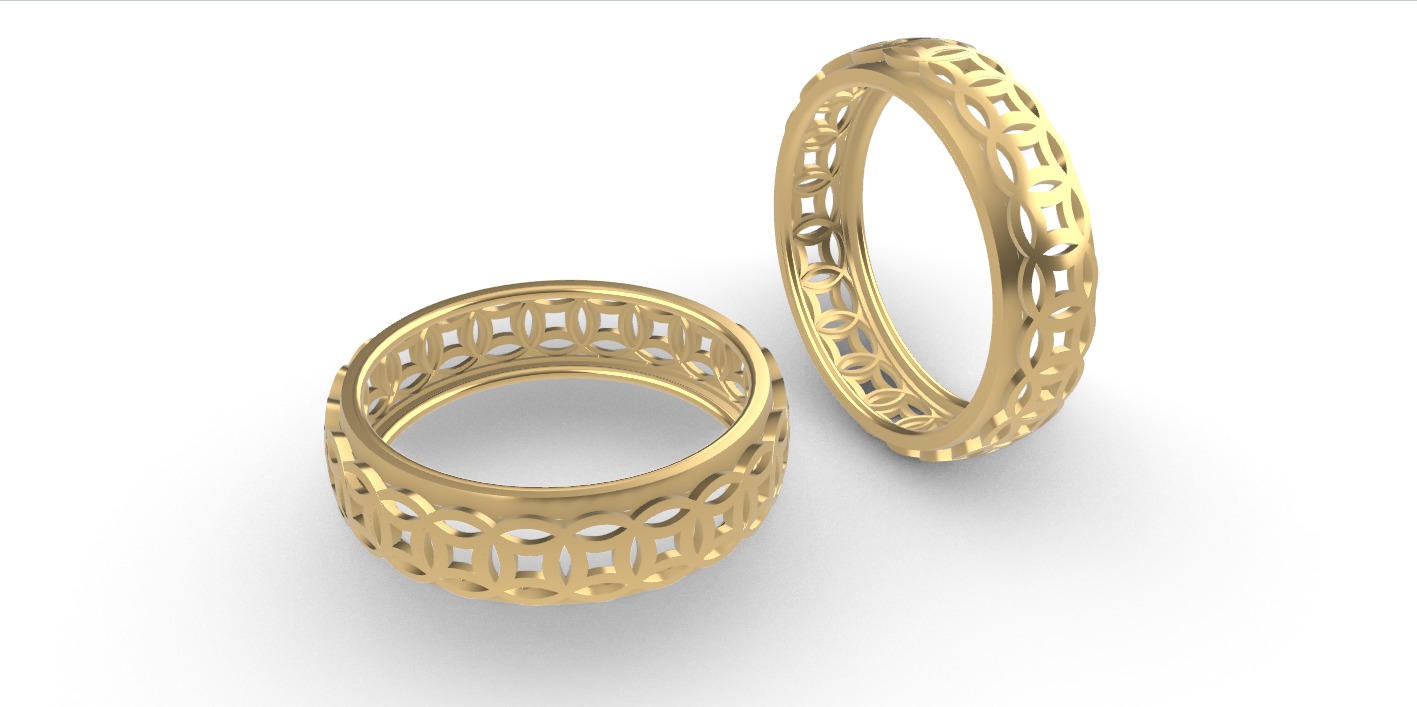 0261 Coin Ring 3D print model_2