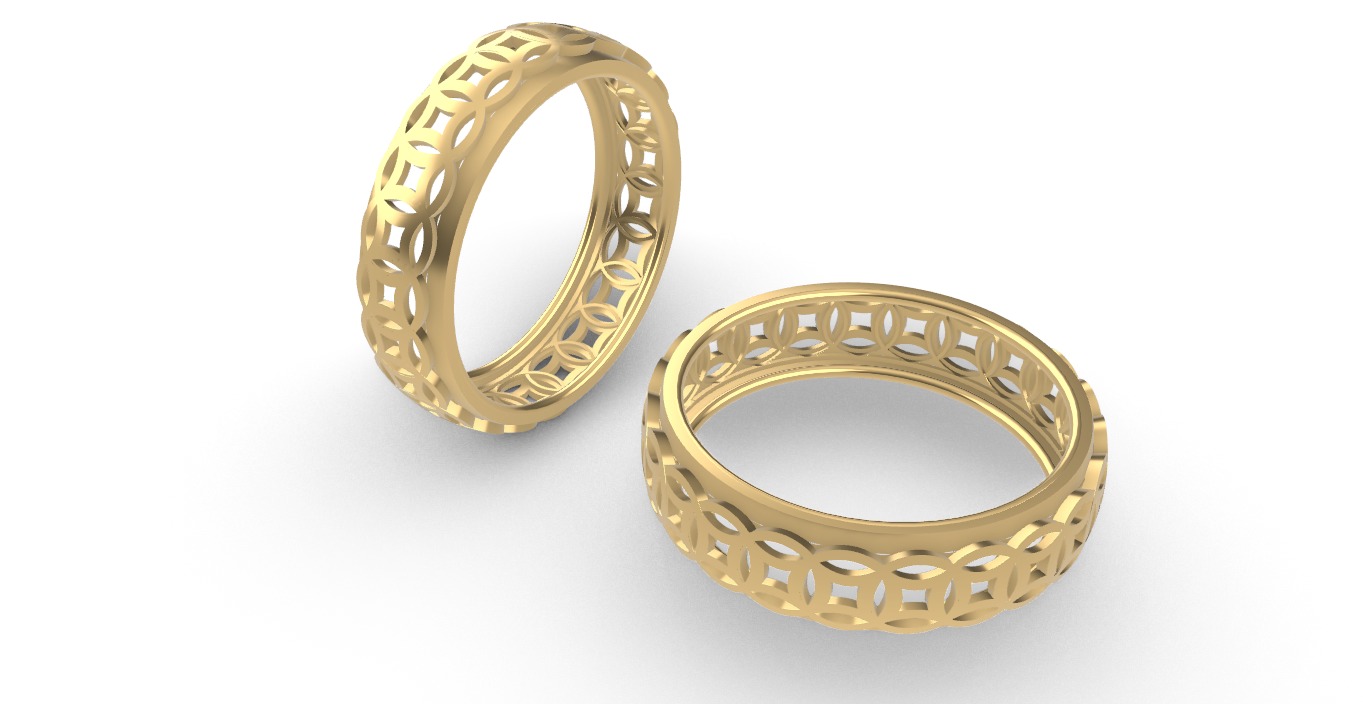 0261 Coin Ring 3D print model_1