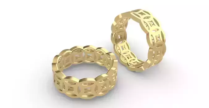 0262 Coin Ring Chinese 3D print model