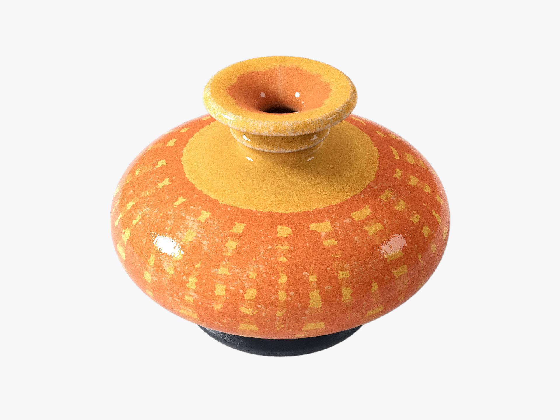 Orange Pop Art Vase Set 3D model_56