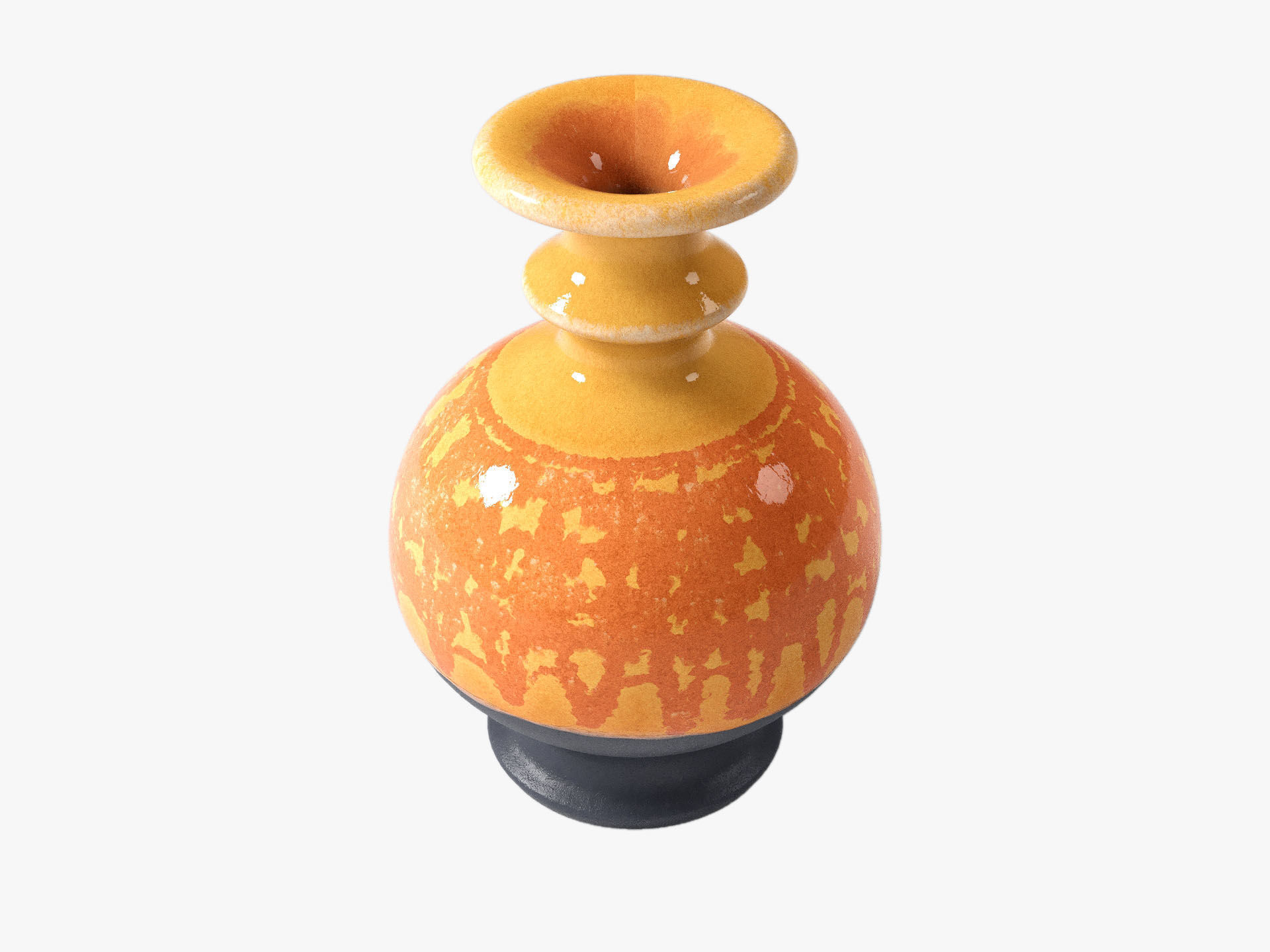 Orange Pop Art Vase Set 3D model_34