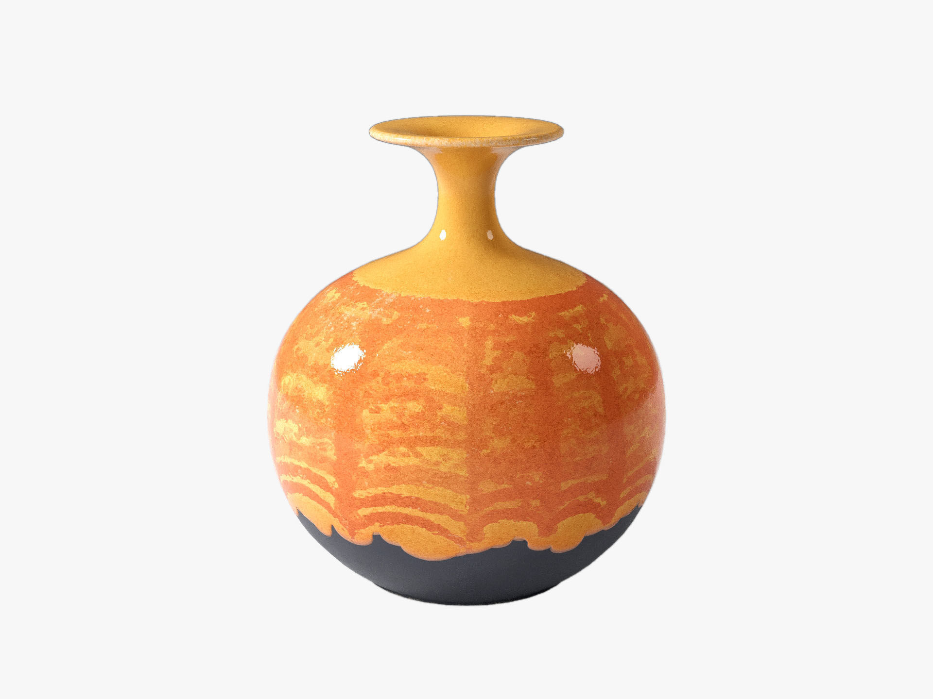Orange Pop Art Vase Set 3D model_22