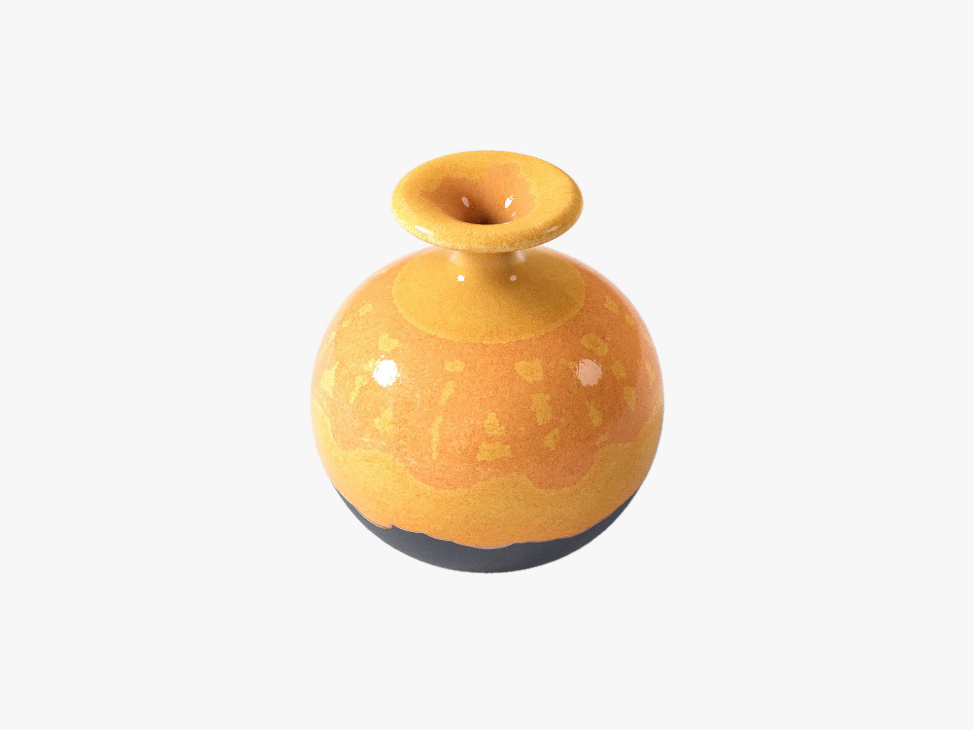 Orange Pop Art Vase Set 3D model_70