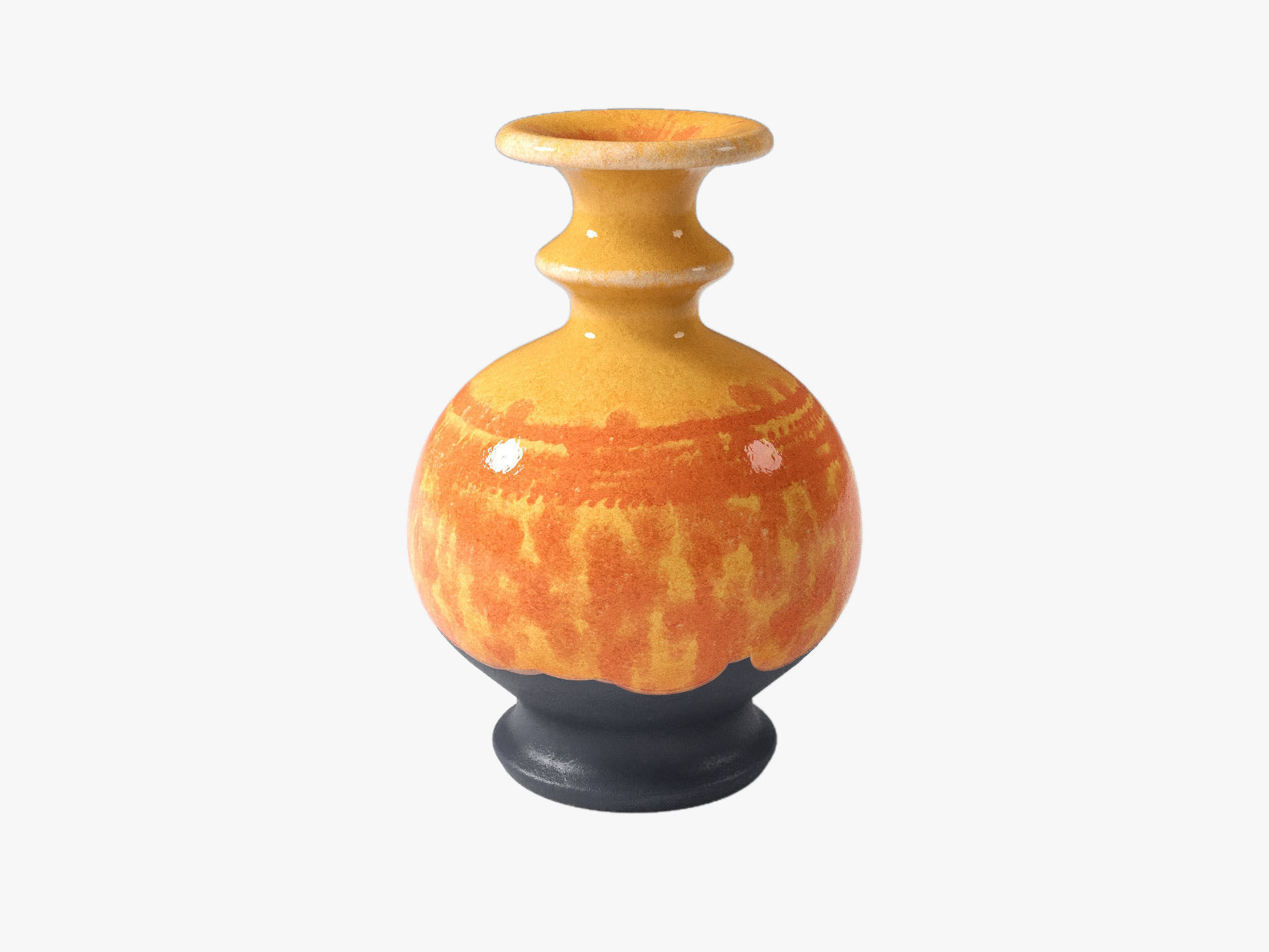 Orange Pop Art Vase Set 3D model_43