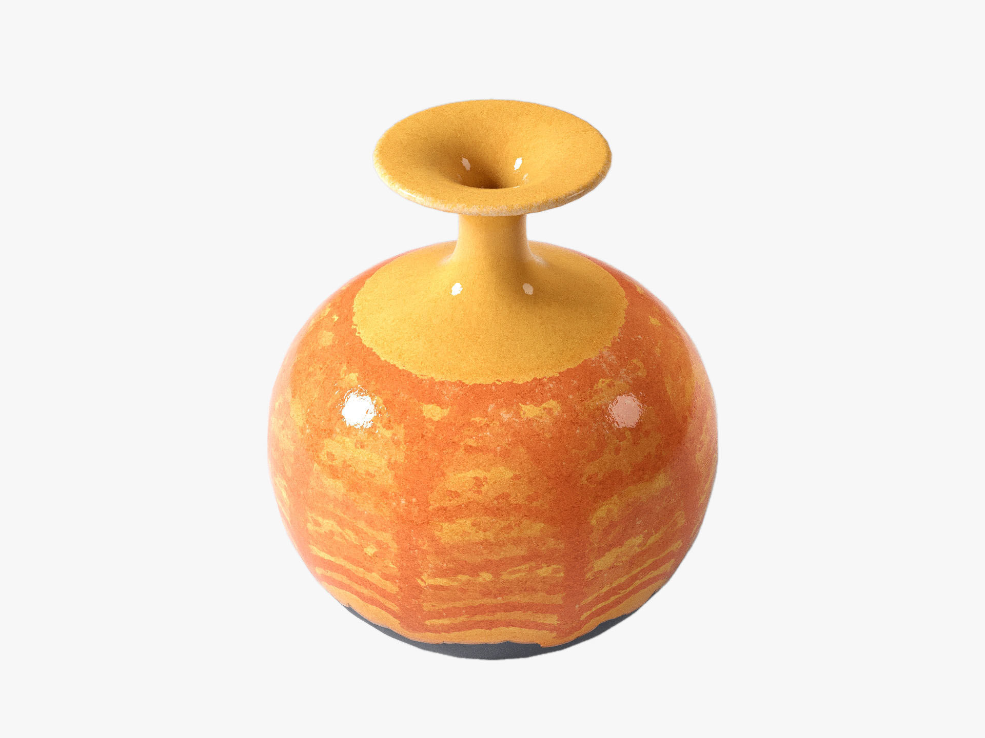 Orange Pop Art Vase Set 3D model_23