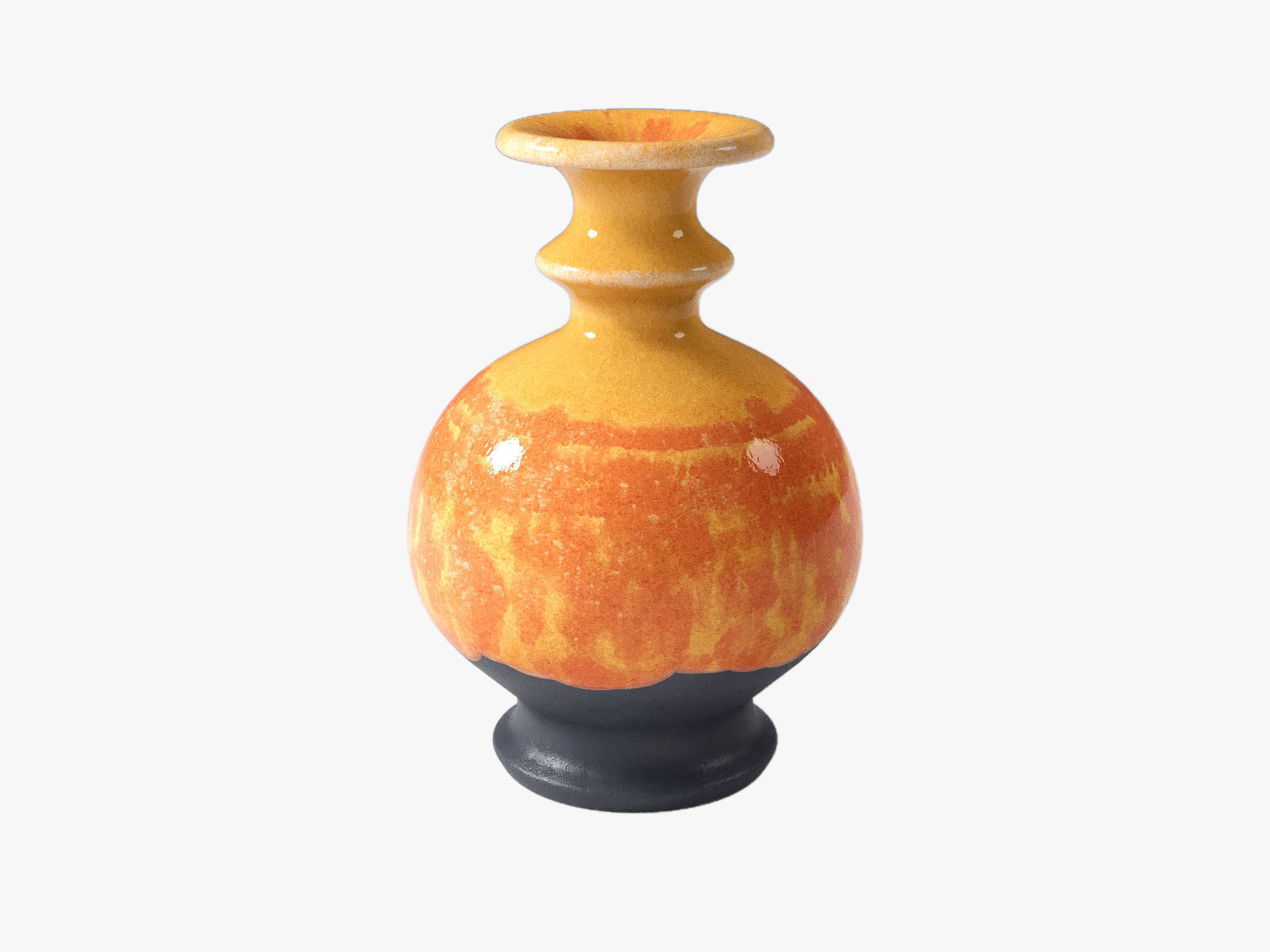 Orange Pop Art Vase Set 3D model_44