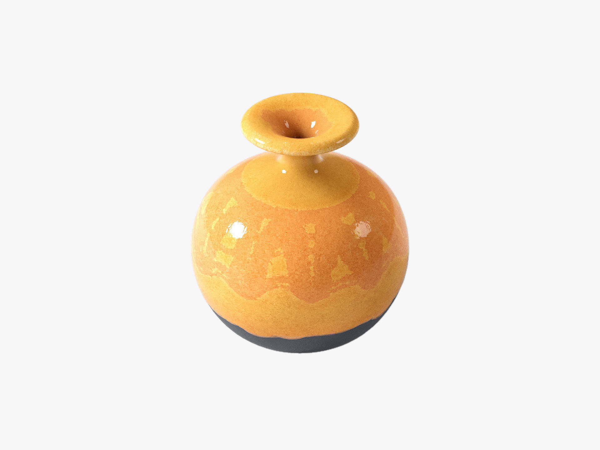 Orange Pop Art Vase Set 3D model_67