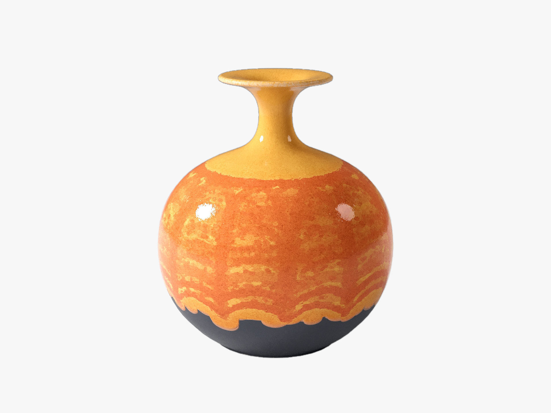 Orange Pop Art Vase Set 3D model_20