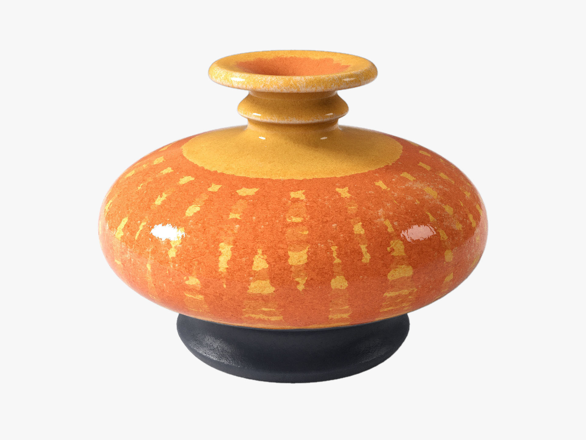 Orange Pop Art Vase Set 3D model_53