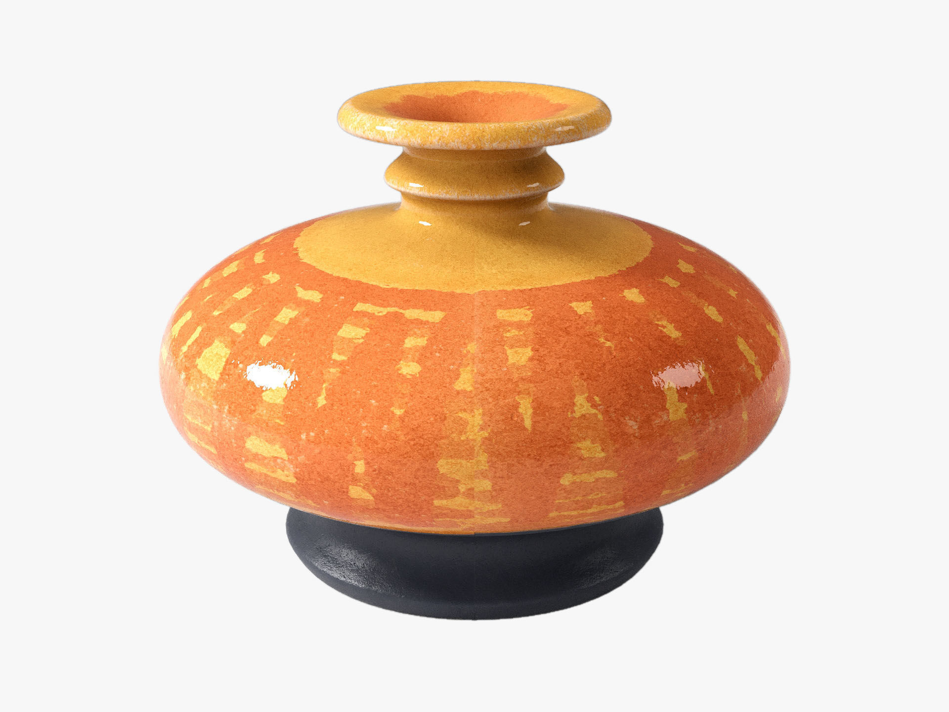 Orange Pop Art Vase Set 3D model_54