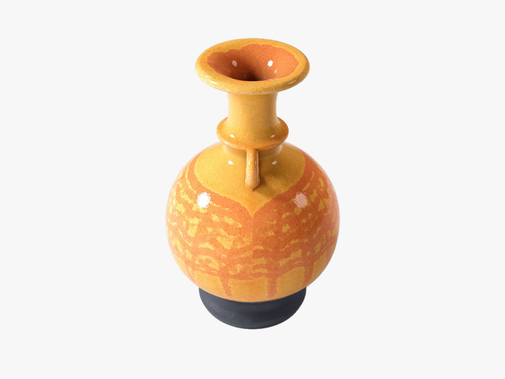 Orange Pop Art Vase Set 3D model_15
