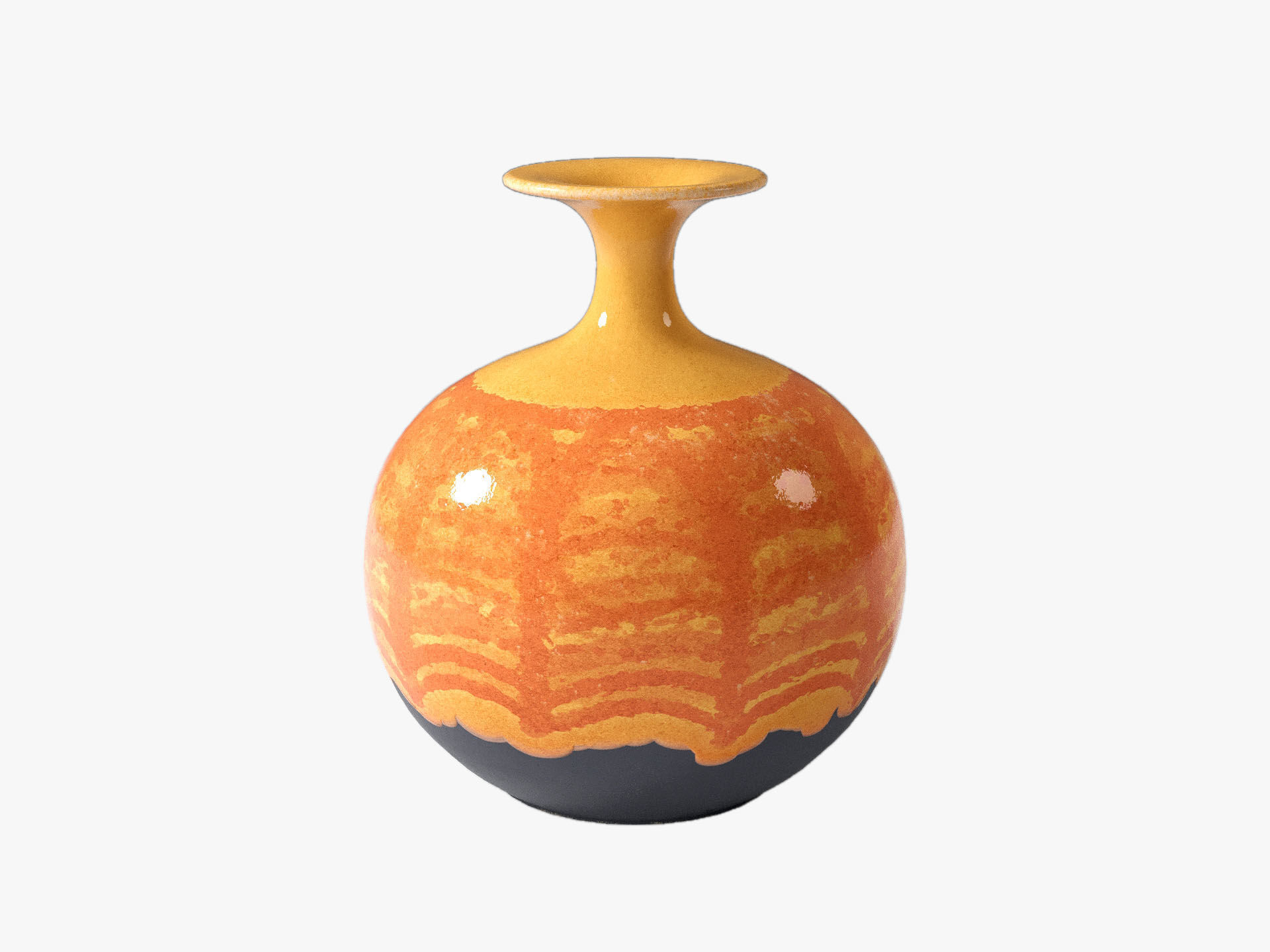 Orange Pop Art Vase Set 3D model_19