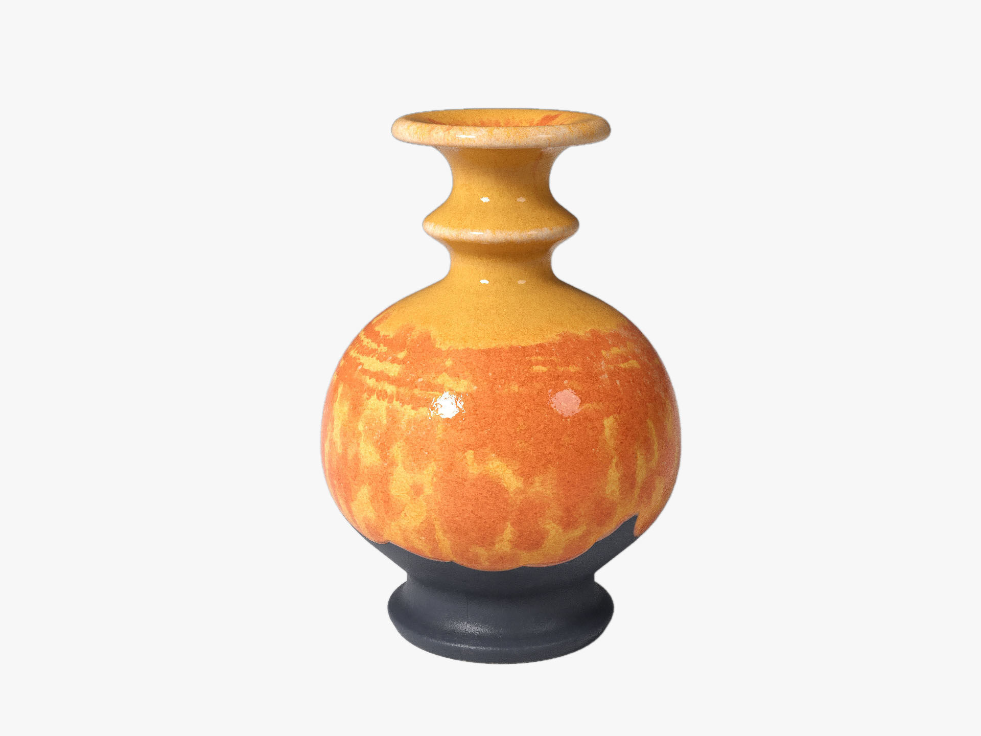 Orange Pop Art Vase Set 3D model_5