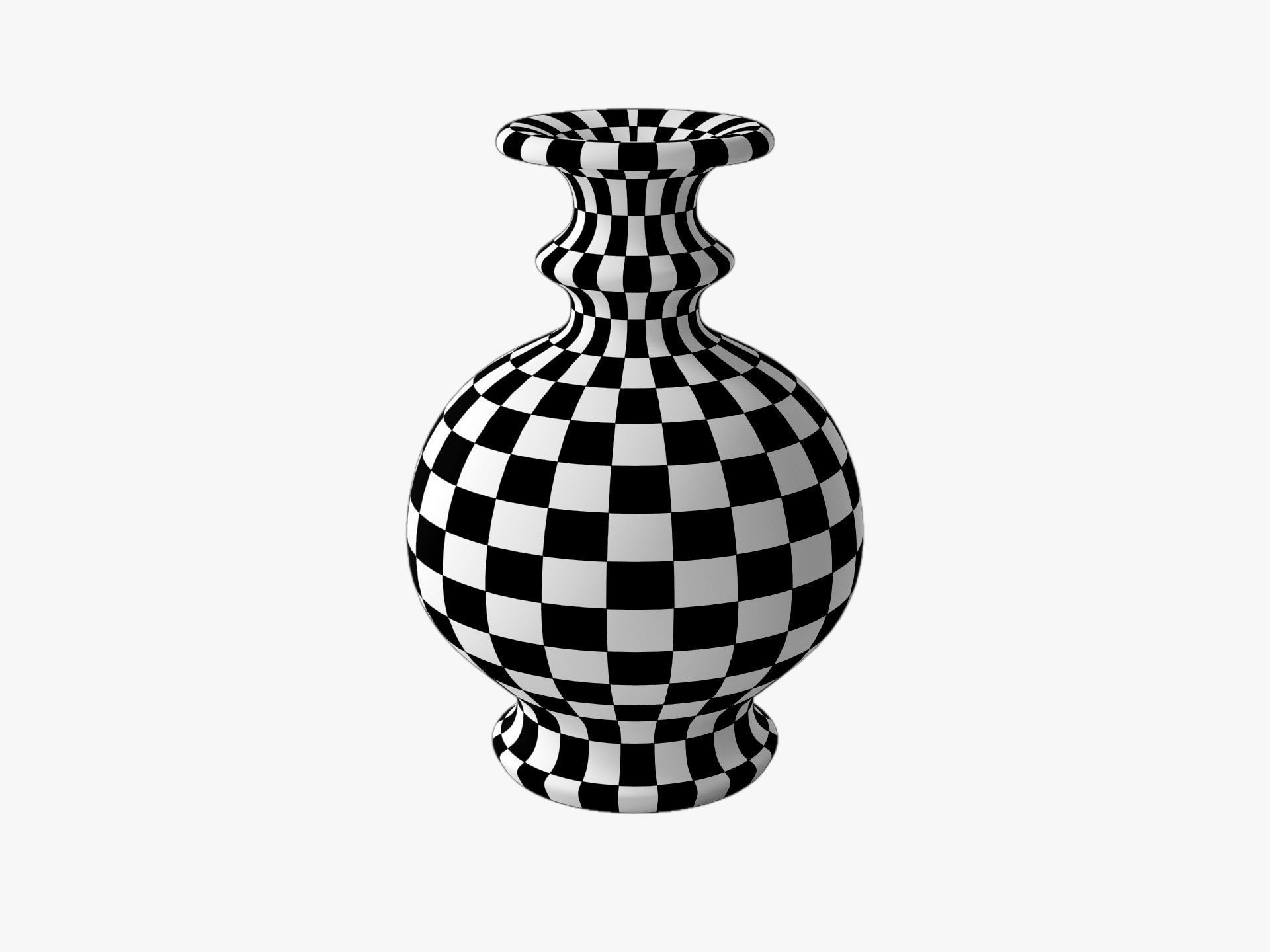 Orange Pop Art Vase Set 3D model_40