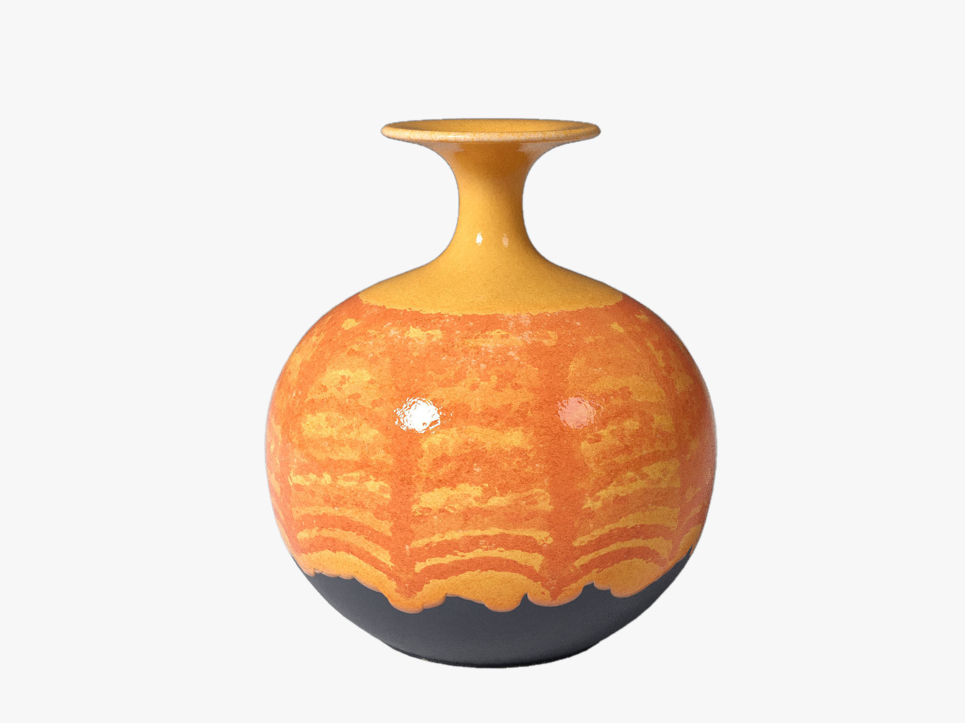 Orange Pop Art Vase Set 3D model_3