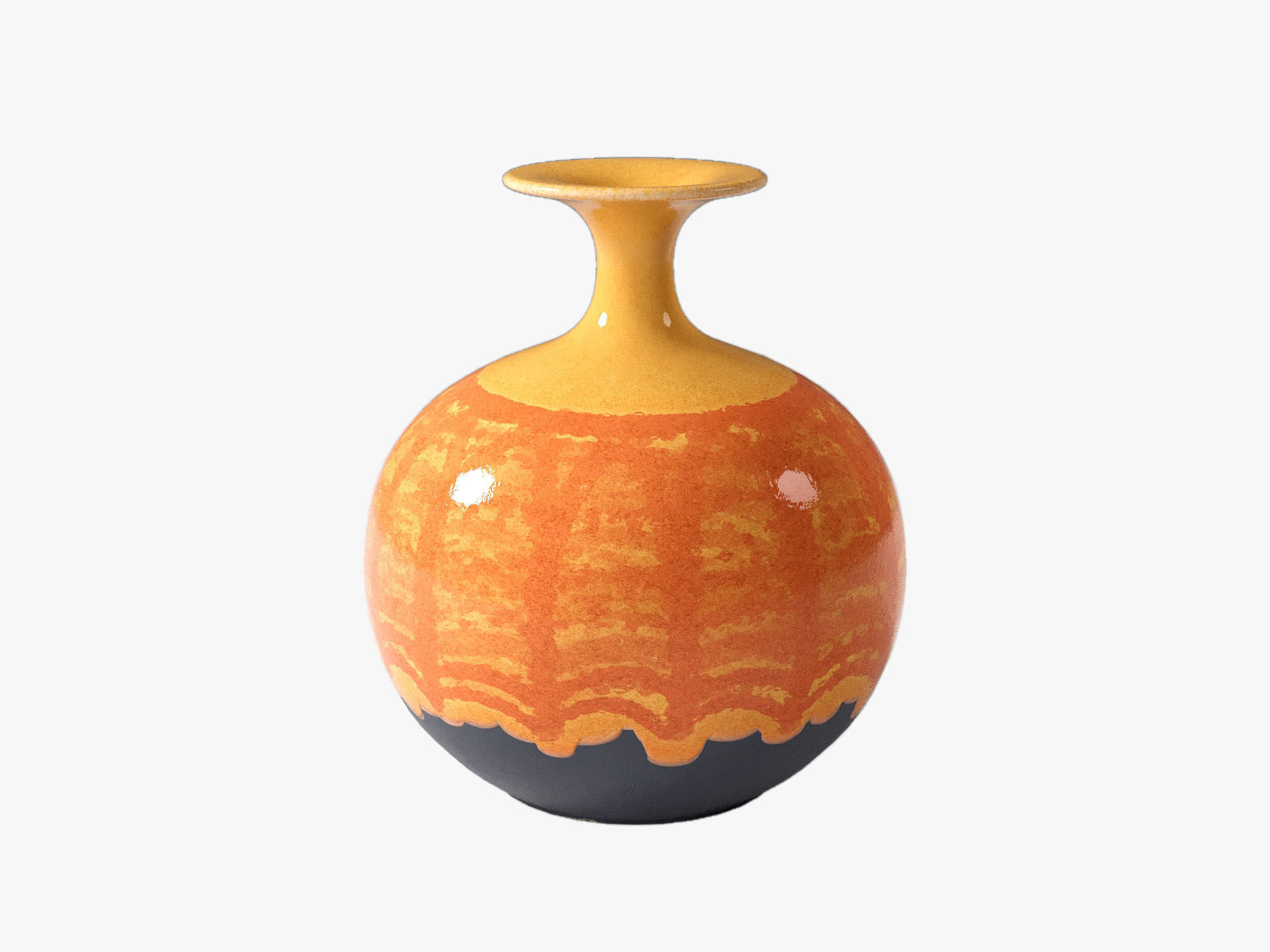 Orange Pop Art Vase Set 3D model_21