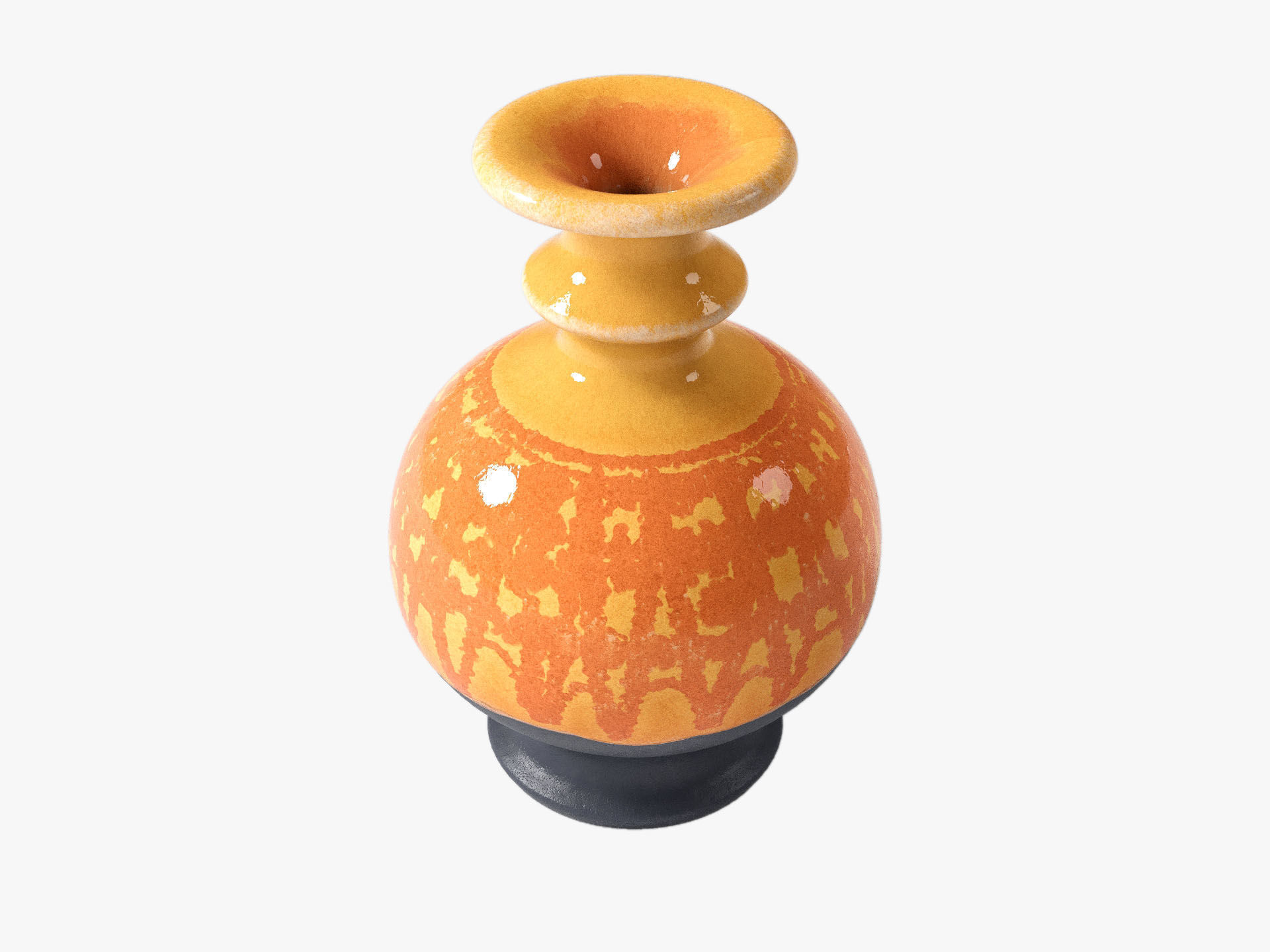 Orange Pop Art Vase Set 3D model_37