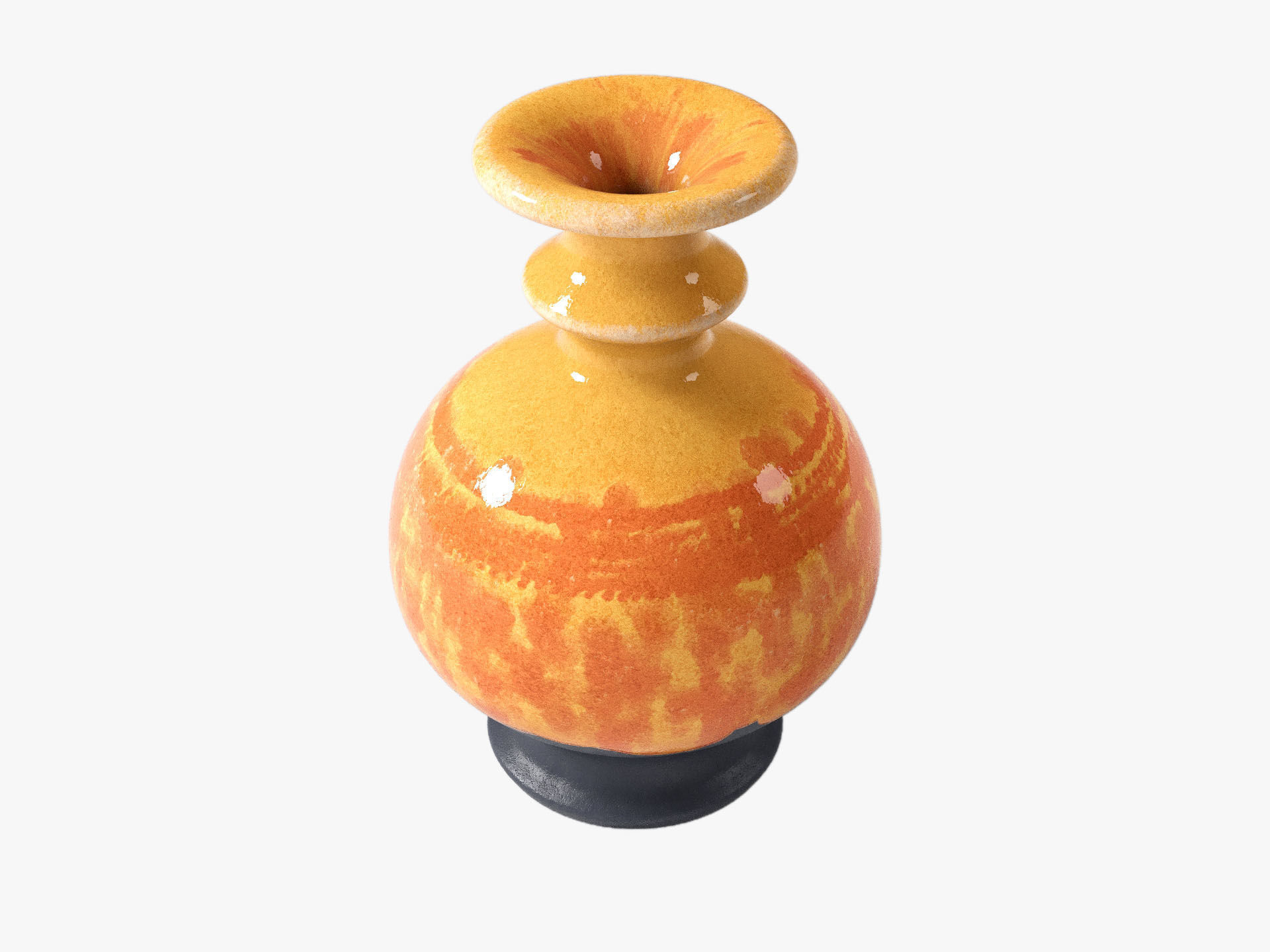 Orange Pop Art Vase Set 3D model_47