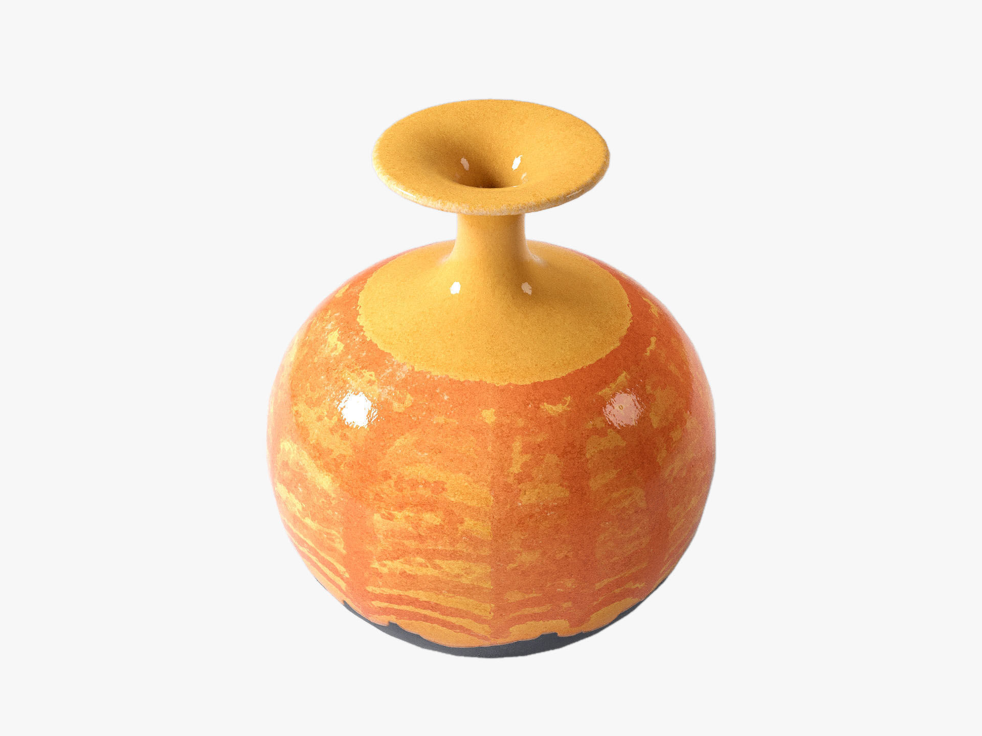 Orange Pop Art Vase Set 3D model_26
