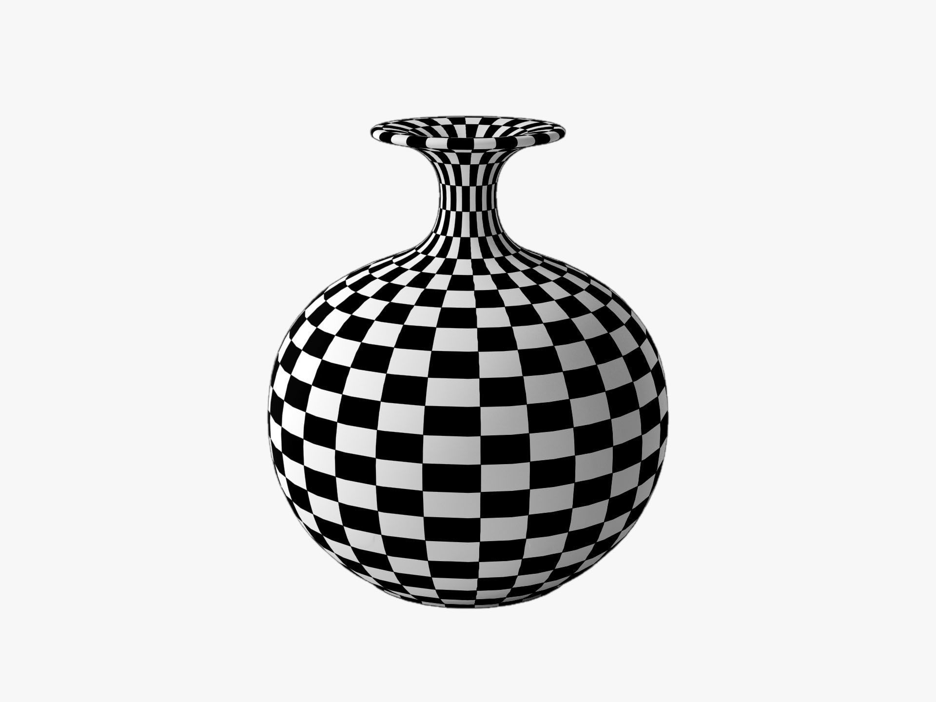 Orange Pop Art Vase Set 3D model_29