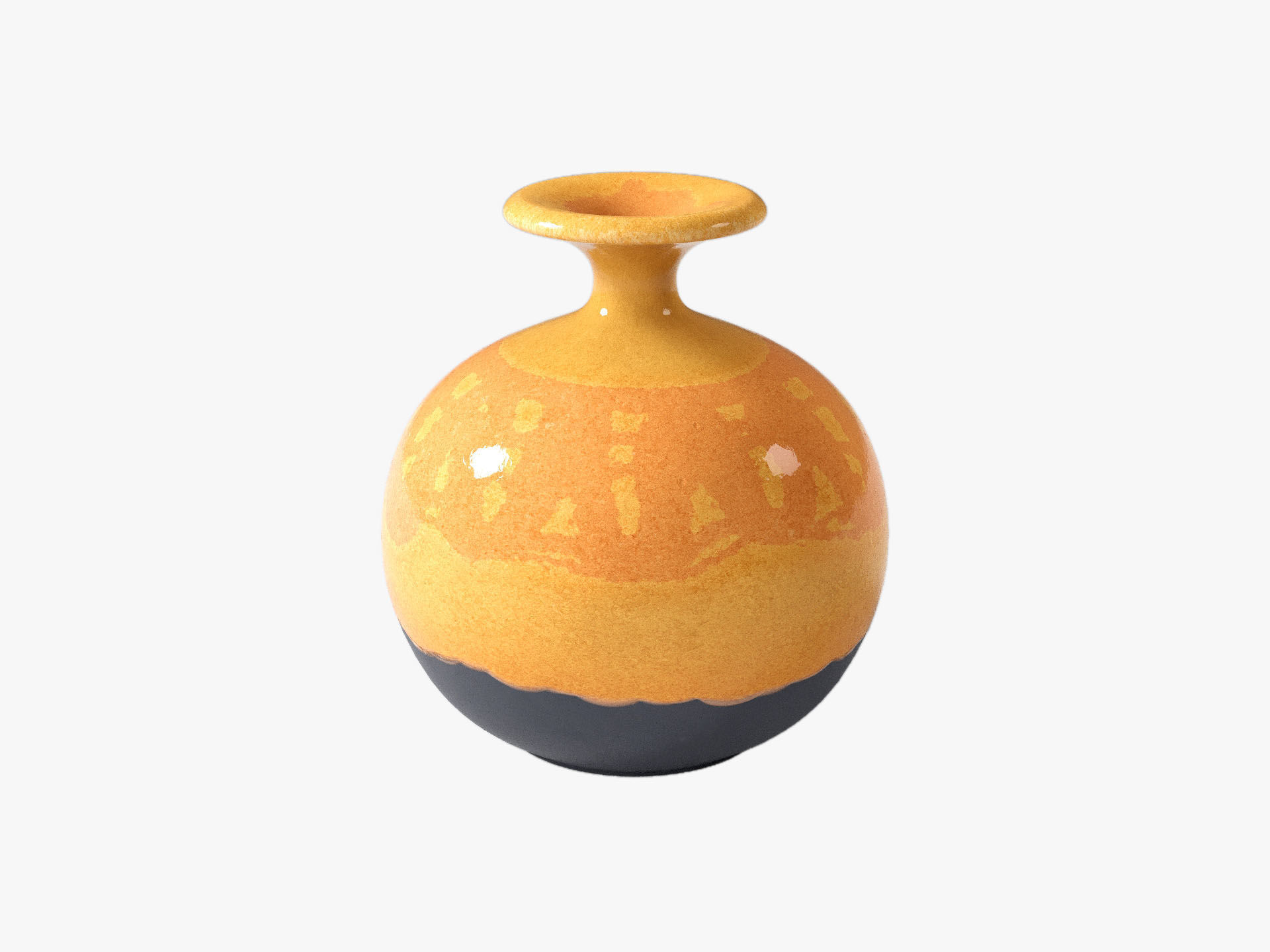 Orange Pop Art Vase Set 3D model_65