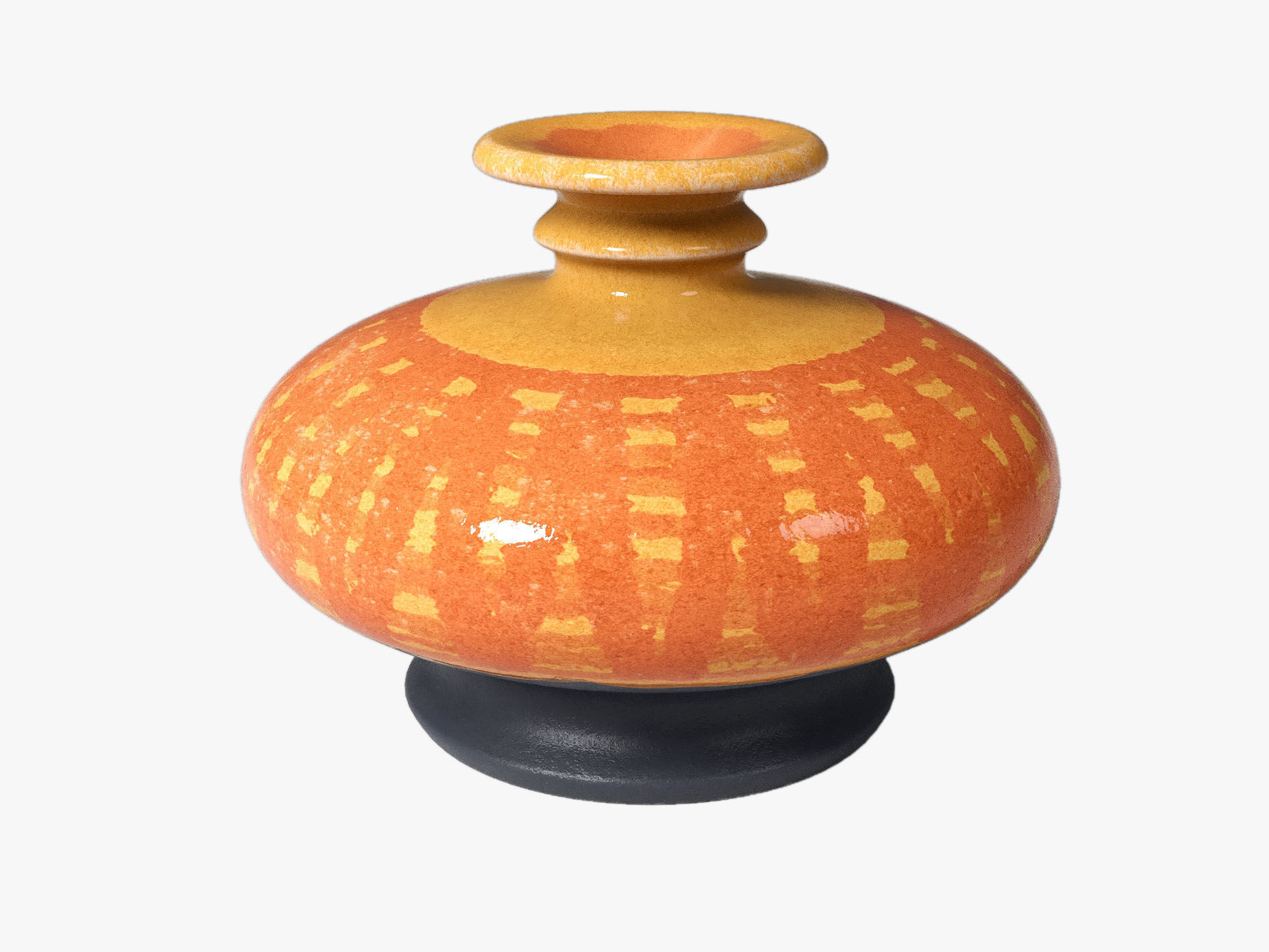 Orange Pop Art Vase Set 3D model_6