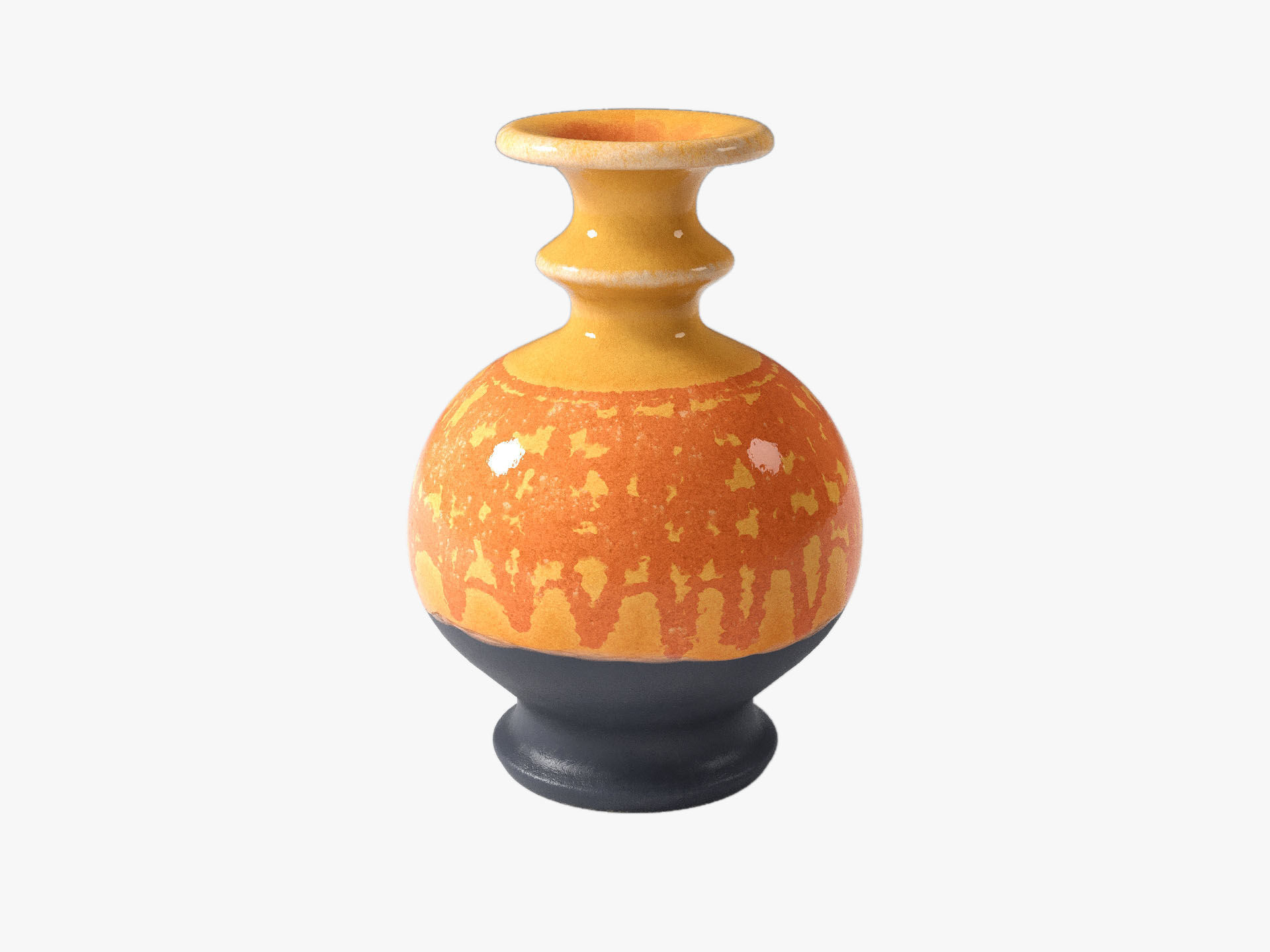 Orange Pop Art Vase Set 3D model_30