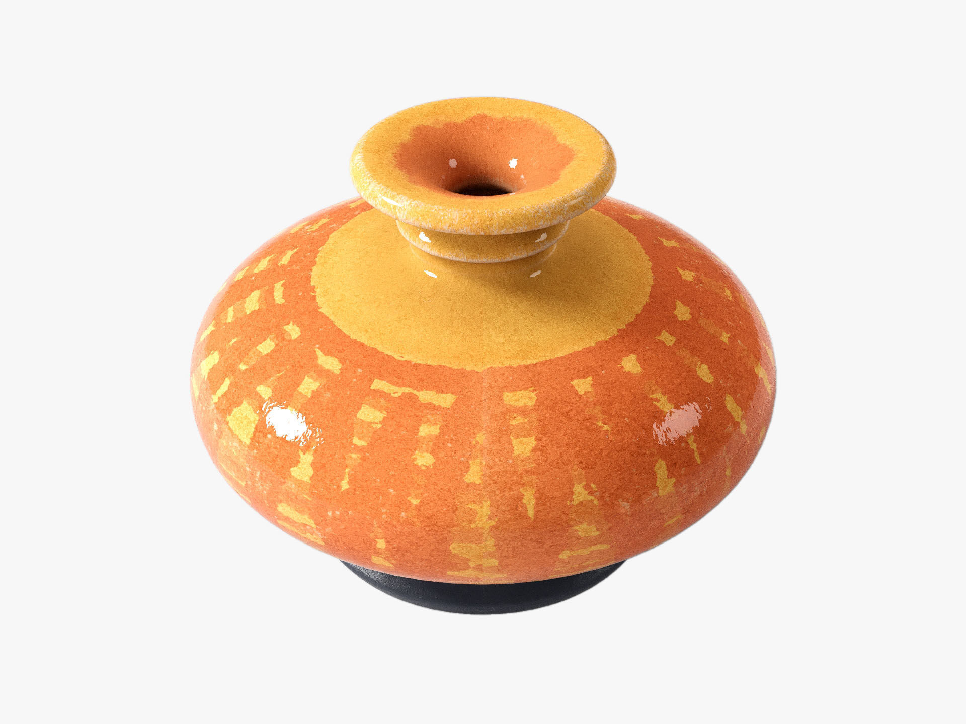 Orange Pop Art Vase Set 3D model_58