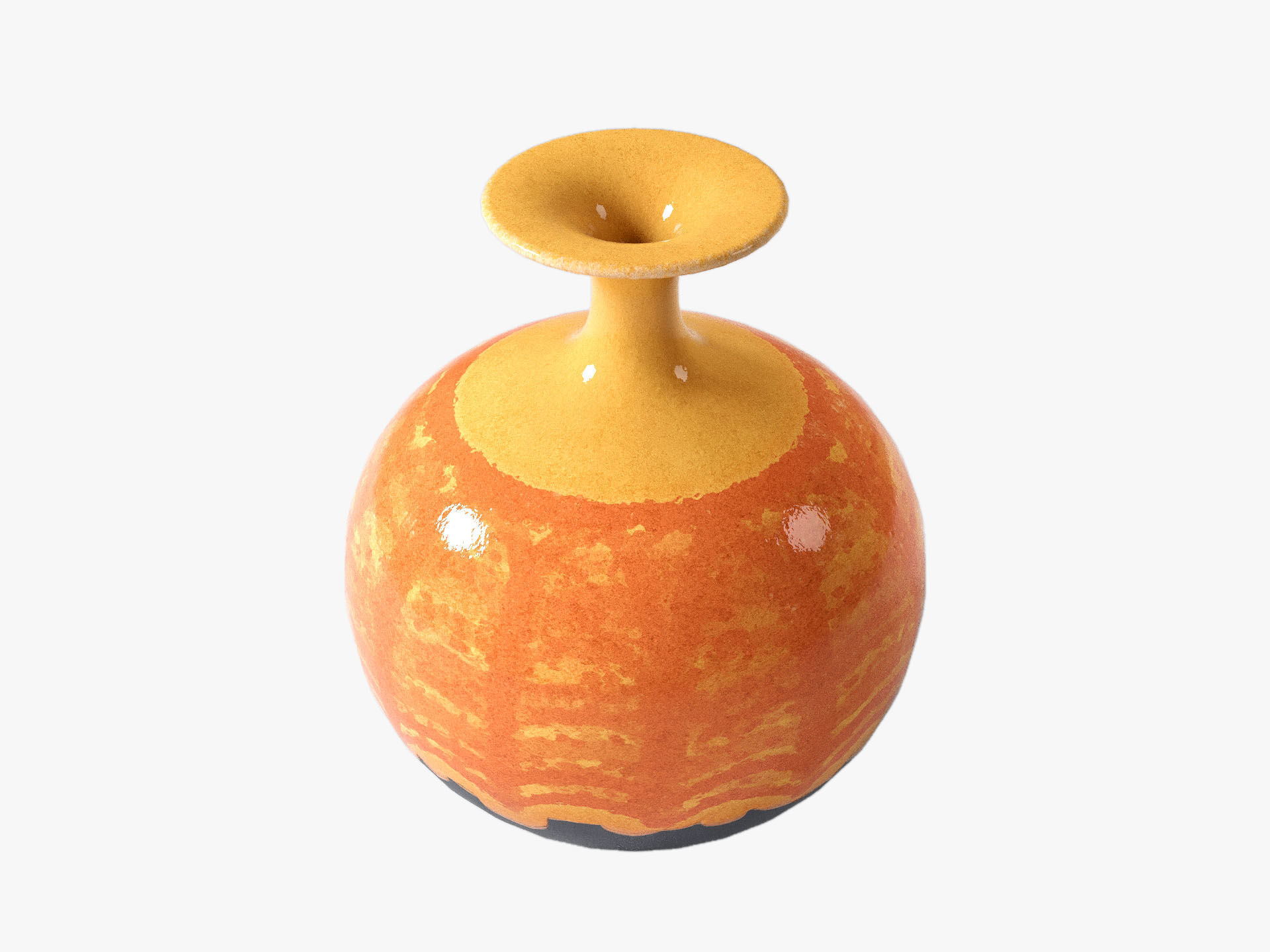 Orange Pop Art Vase Set 3D model_24