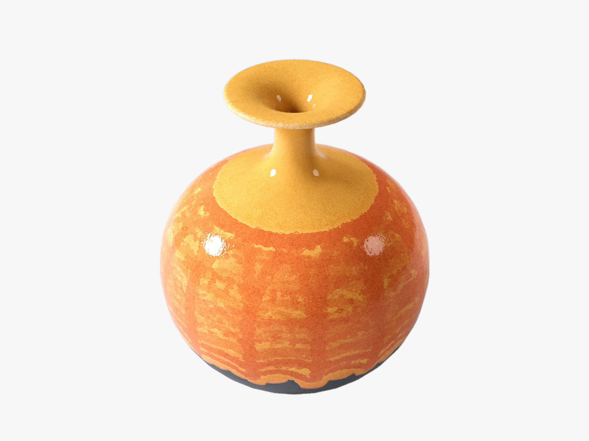 Orange Pop Art Vase Set 3D model_25