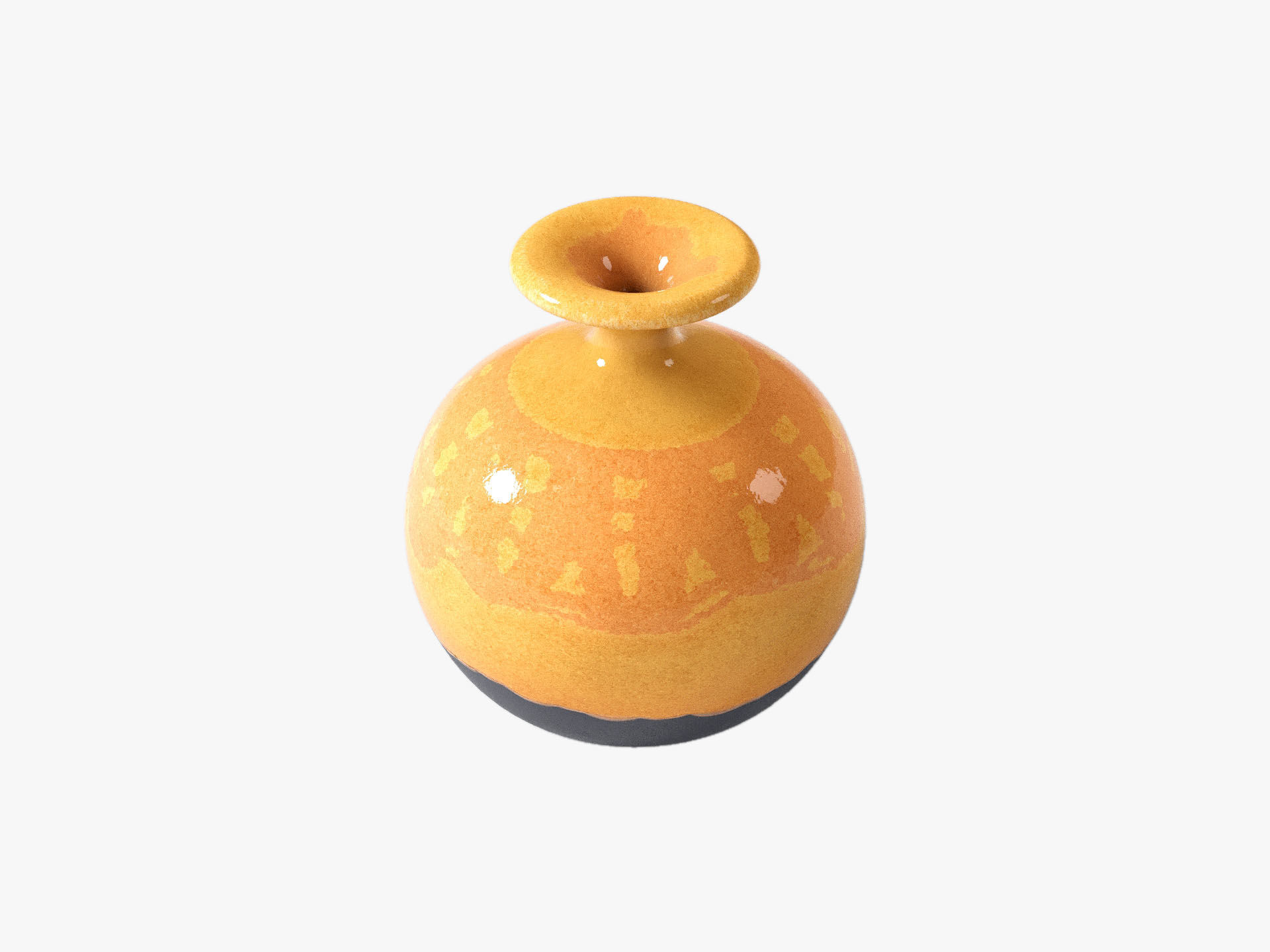 Orange Pop Art Vase Set 3D model_69