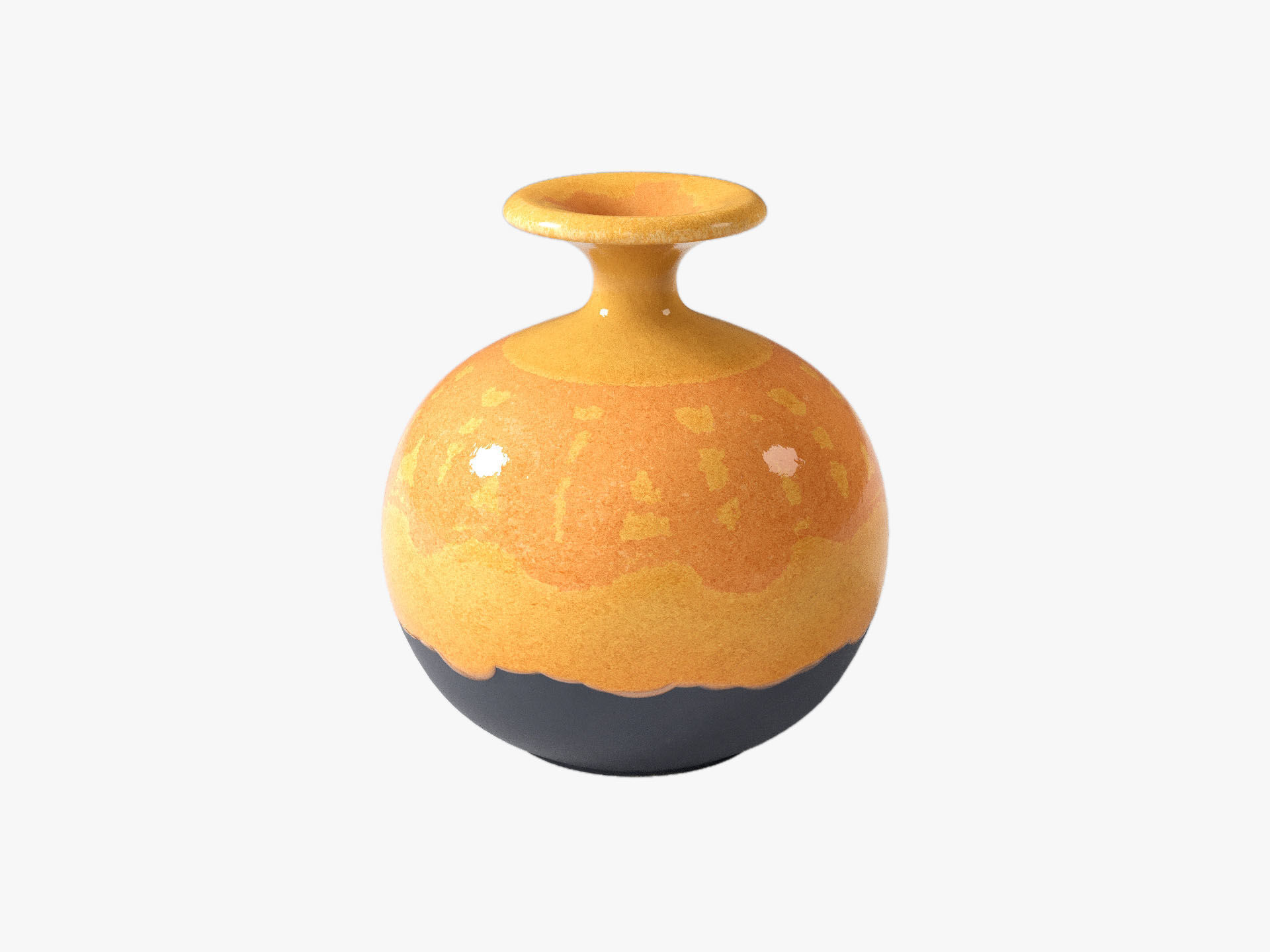 Orange Pop Art Vase Set 3D model_66