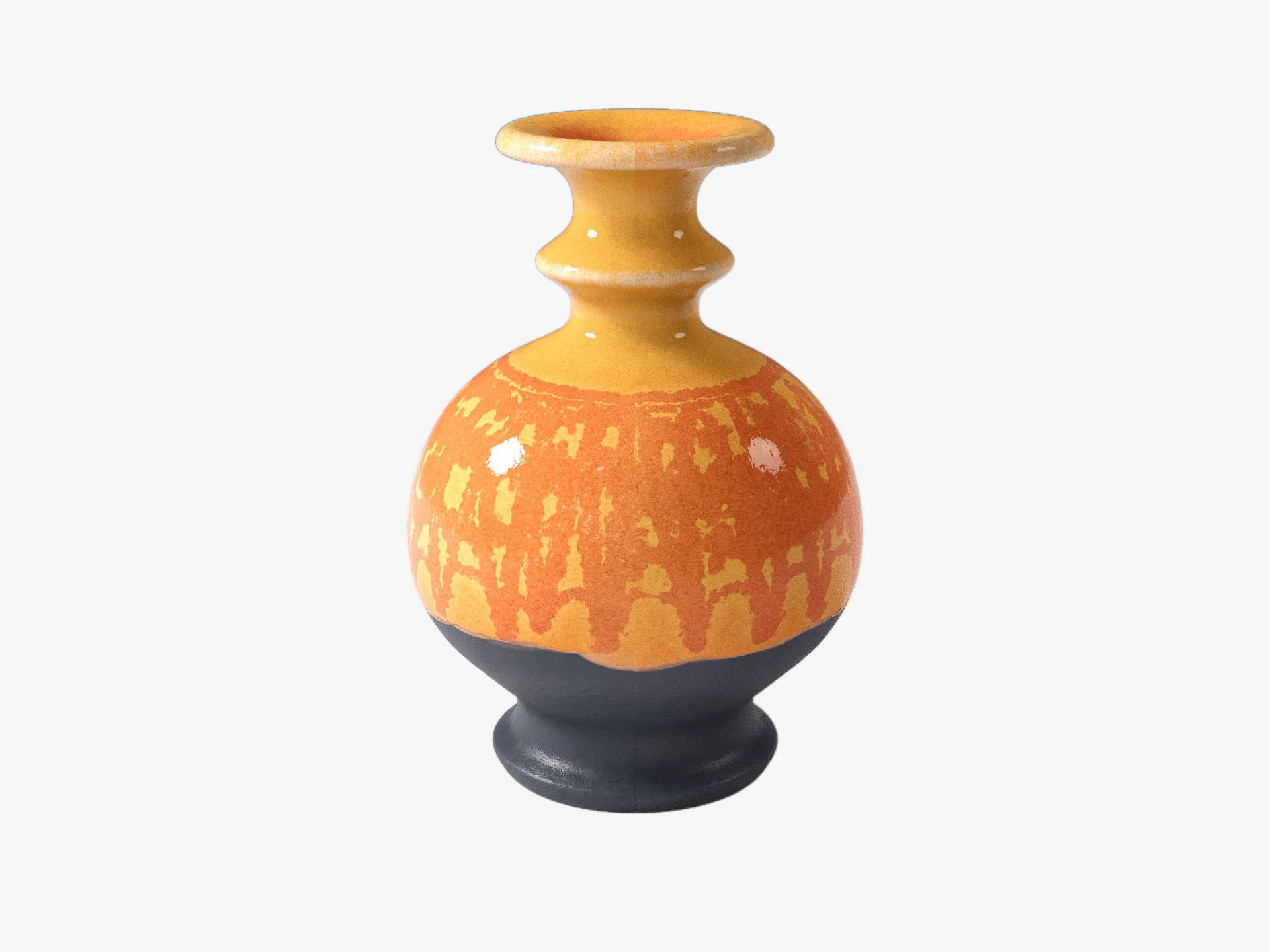 Orange Pop Art Vase Set 3D model_32
