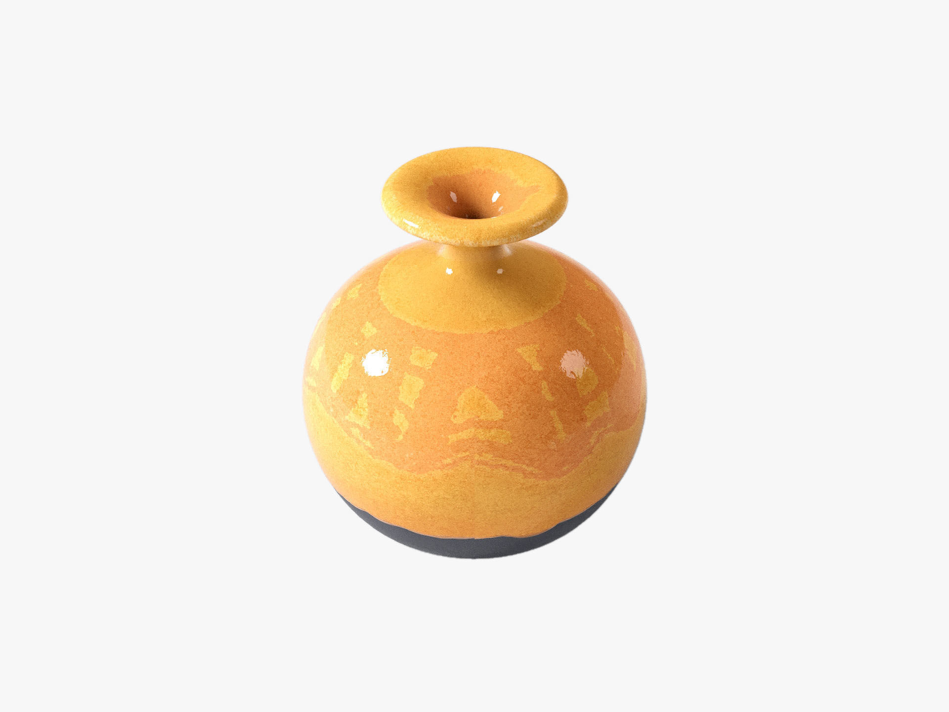 Orange Pop Art Vase Set 3D model_68