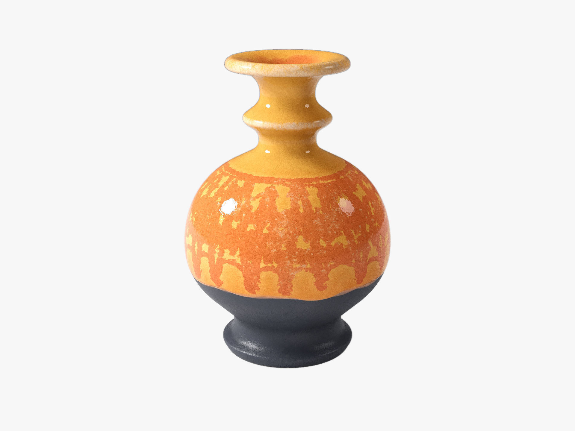 Orange Pop Art Vase Set 3D model_31