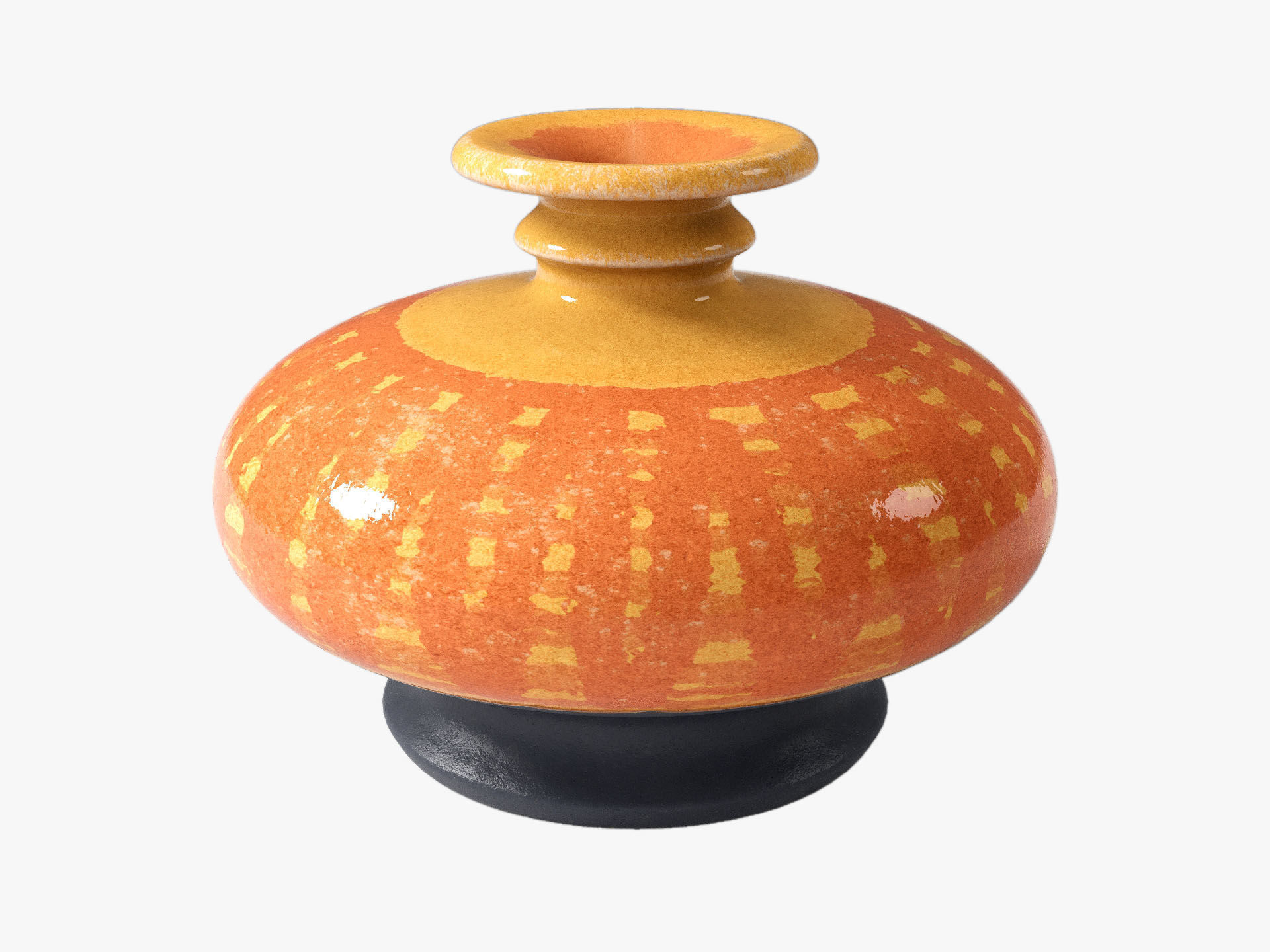 Orange Pop Art Vase Set 3D model_52